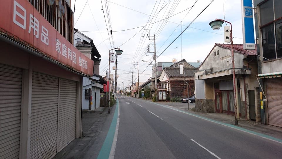 商店が立ち並ぶ深谷宿周辺