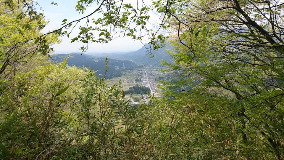 碓氷峠から坂本宿を見下ろす
