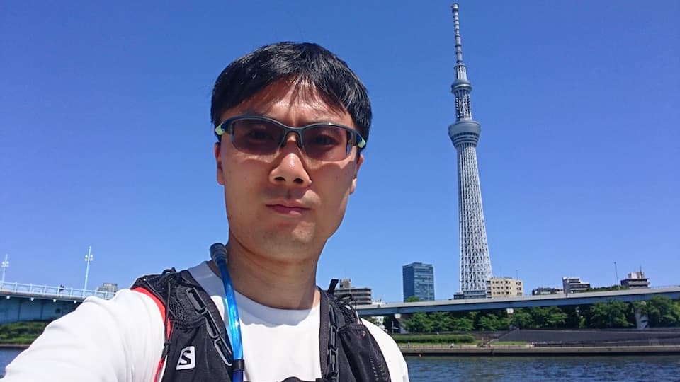 真夏の長距離走で「スキンプロ10」を使用