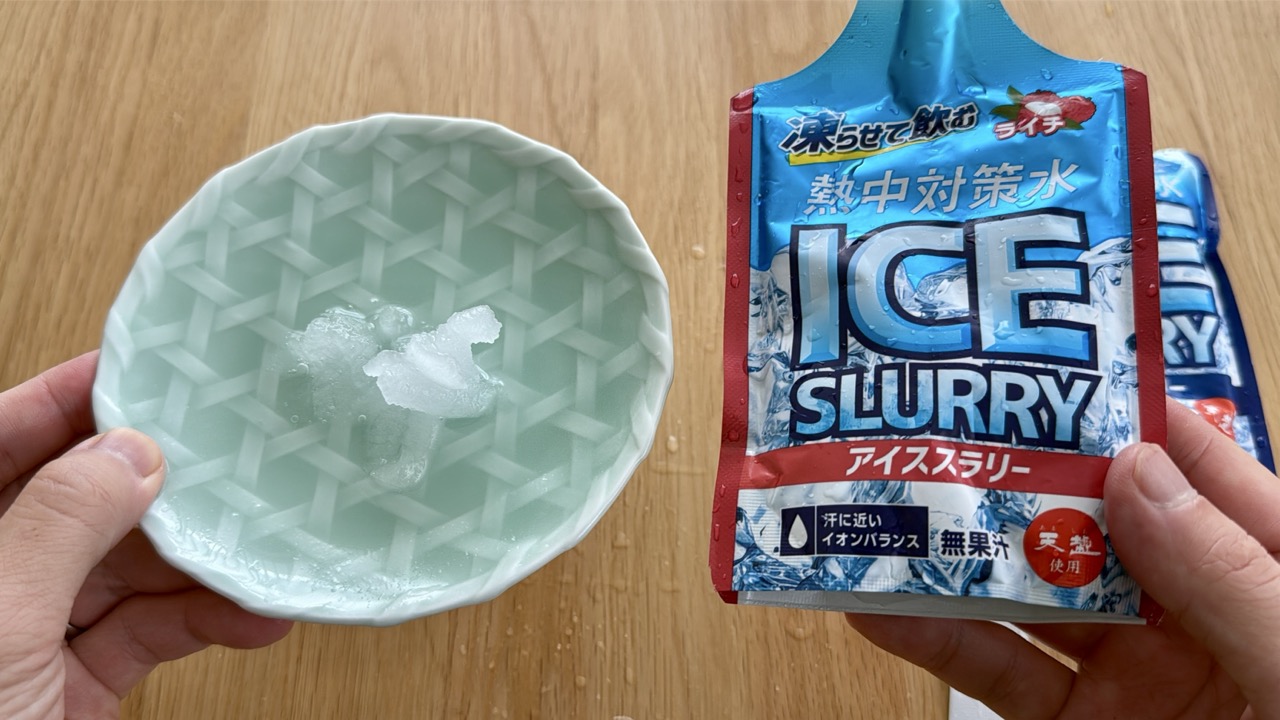 各社で質感が異なるアイススラリーのシャーベット