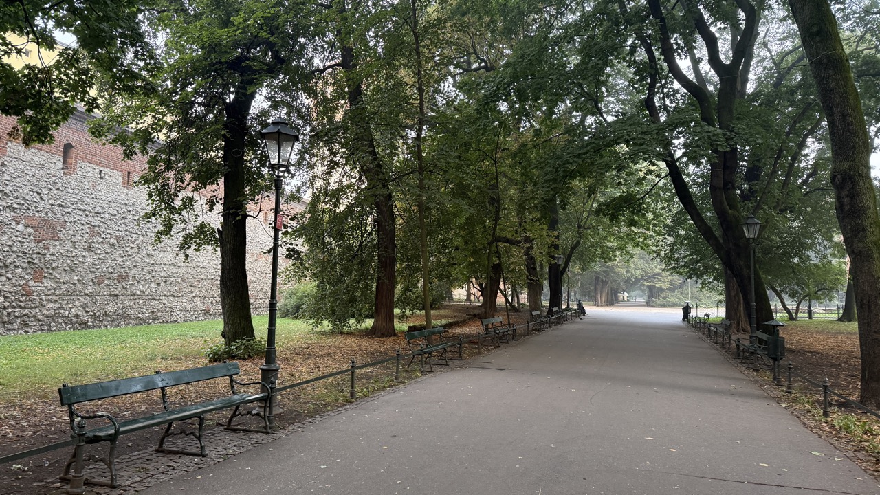 早朝のプランティ公園