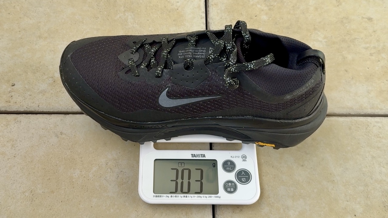 ゼガマ トレイル GTX メンズ26cmの実測重量303g
